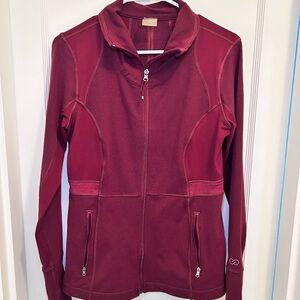 CALIA Maroon Full Zip Up Collared Fitted Activewear Mid Length Jacket Women’s M